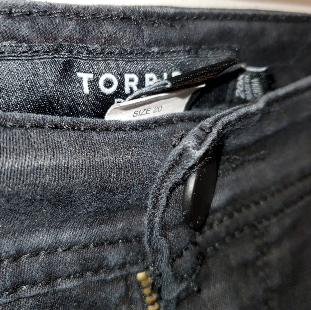 Torrid Black/Gray Plaid Jeans 20R - Picture 2 of 12
